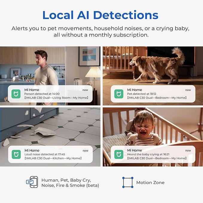 IMILAB C30 Dual Security Camera Indoor, 3K+3K Lens Pet/Baby Monitor Camera - Image 5