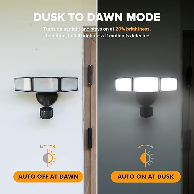LUTEC 72W 7500LM LED Security Lights Motion Sensor Light Outdoor, 5000K Daylight - Image 5