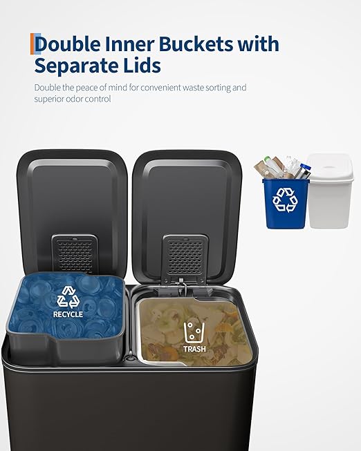 Garvee Trash Can, 2 x 8 gal Garbage Can - Image 4