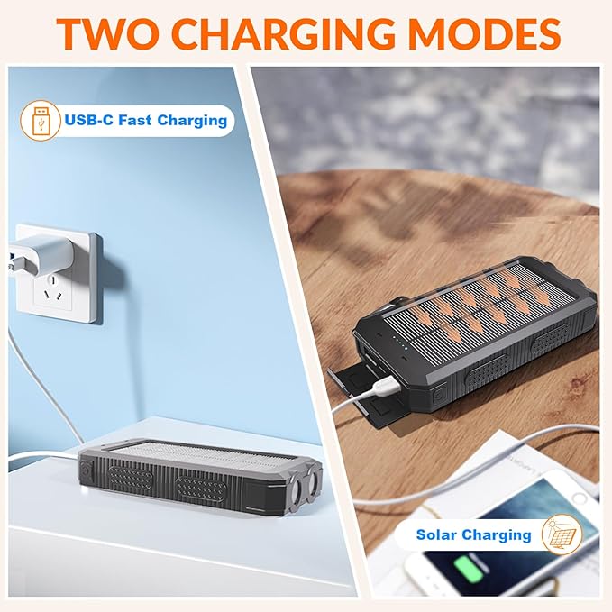 Power Bank Solar Charger 20, Portable Phone Charger, 4 Cables Outdoor - Image 4