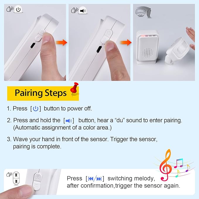 Cruxer Motion Sensor Alarm, Wireless Motion Detector Door Chime Doorbell - Image 6