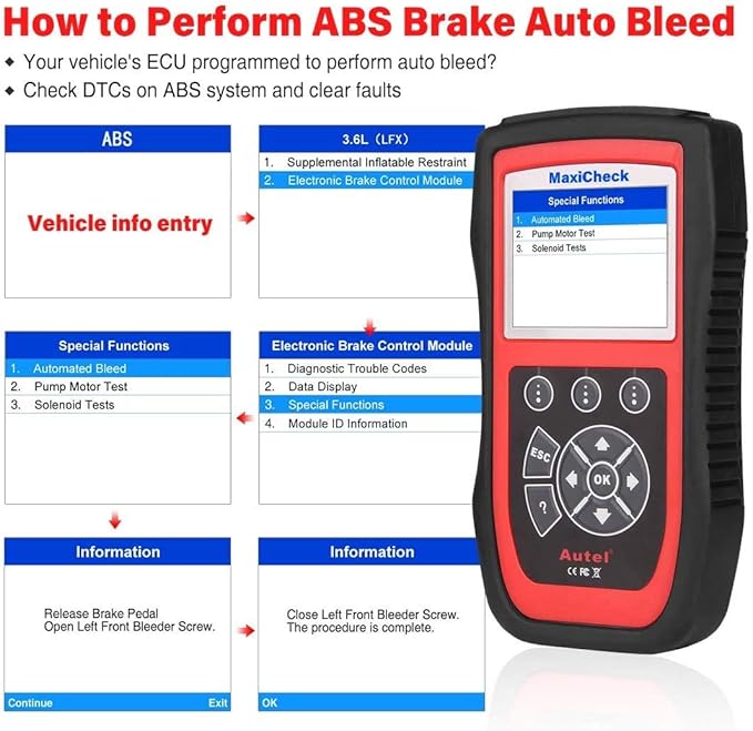 Autel MaxiCheck Pro OBD2 Scanner ABS Scan Tool - Image 4