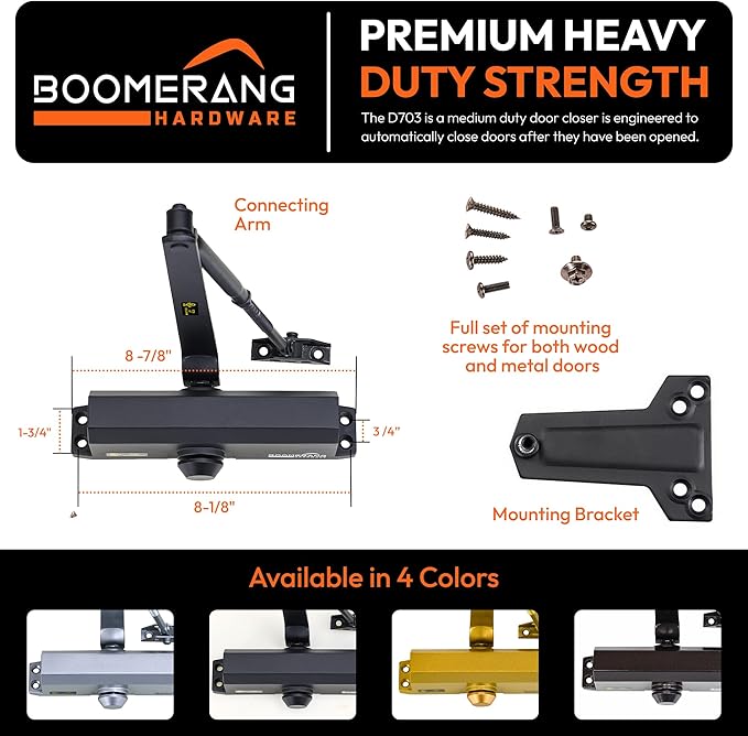 Boomerang Medium Duty Automatic Commercial Door Closer - Image 2