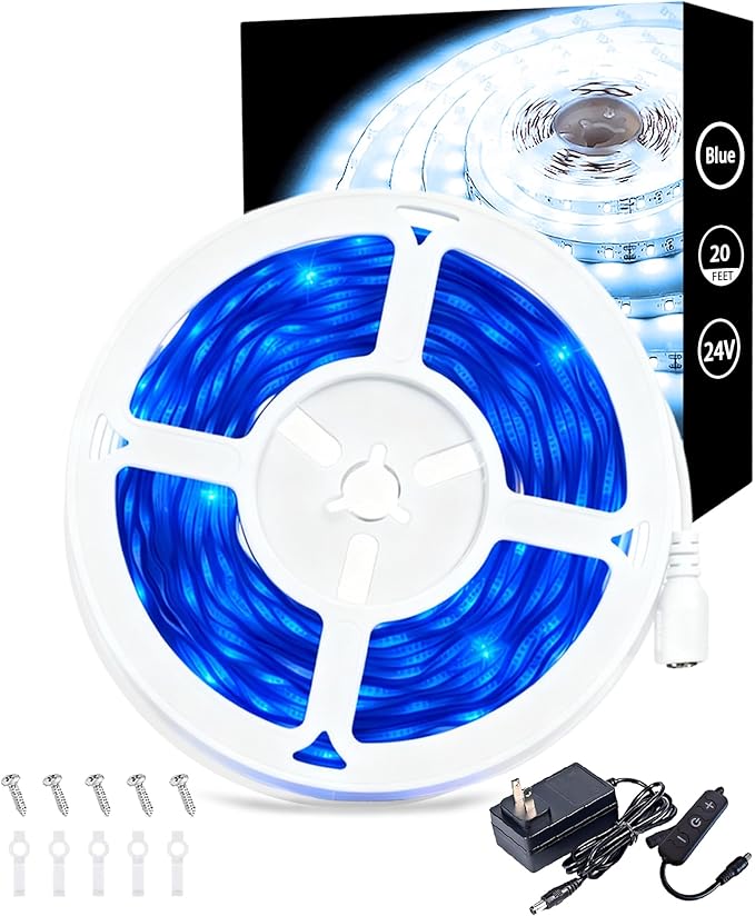 Aalnfe Blue Led Lights Strip Indoor Rope Lights Easy DIY Cuttable Strip Lights by Aalnfe