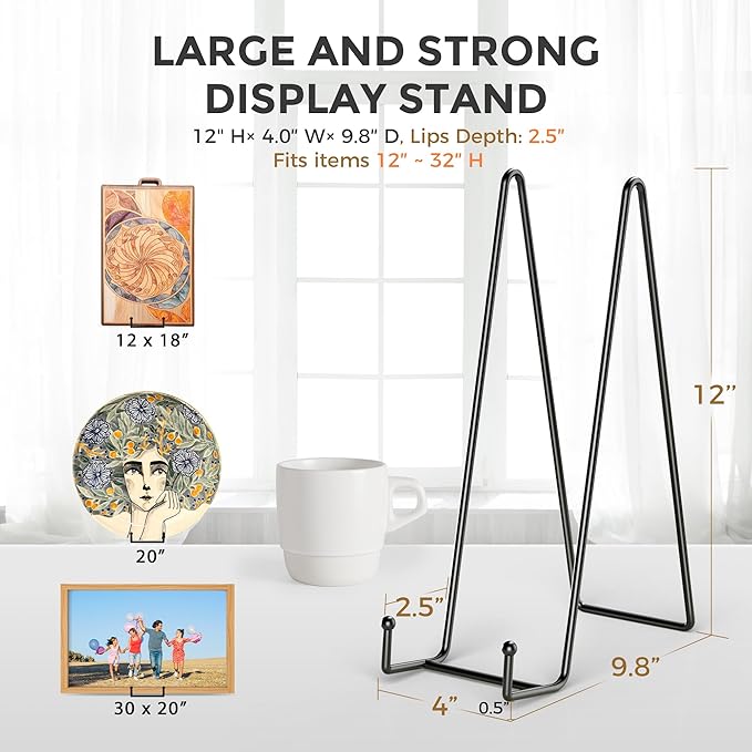 TR-LIFE 12 Inch Plate Stands for Large Heavy Duty Display - Image 3