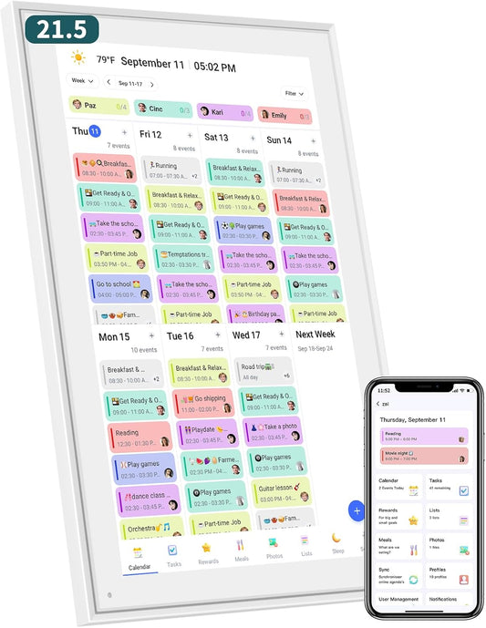 21.5 Inch Smart Digital Calendar – Electronic Chore Chart & Planner
