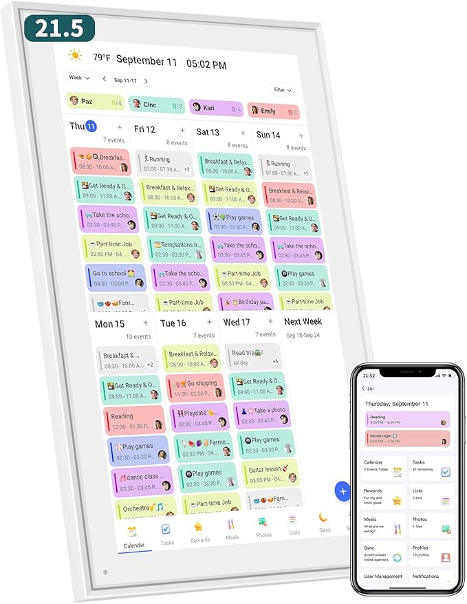 21.5 Inch Smart Digital Calendar – Electronic Chore Chart & Planner by Herncptar