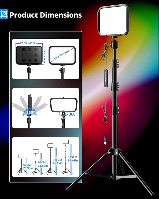 UBeesize 2-Pack RGB Photography Lighting, Studio Lights - Image 3