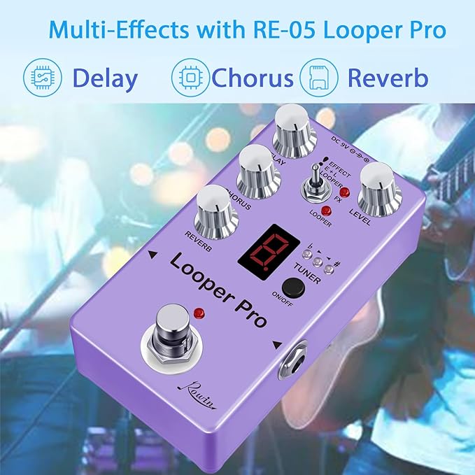 Rowin RE-05 Looper Pro Guitar Multi-Effect Pedals - Image 2