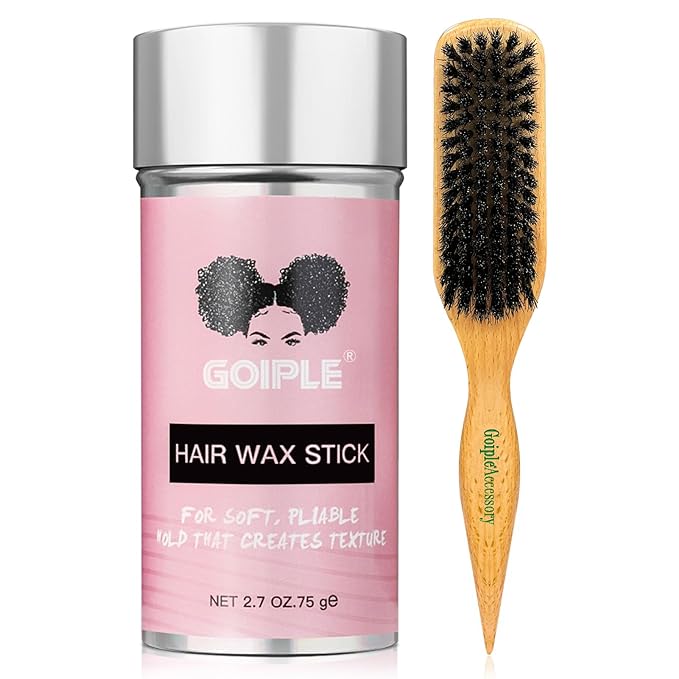 Slick Back Hair Brush & Wax Stick Set by Goiple