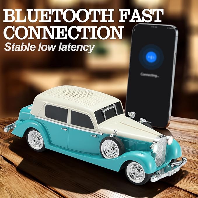 WSTER Vintage Car Bluetooth Speaker, Retro Classic Model - Image 2