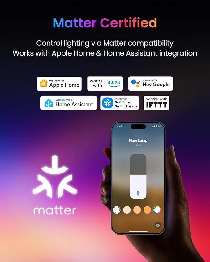 SwitchBot Floor Lamp with Matter, Warm Cool White, Corner Floor Lamp Compatible - Image 2