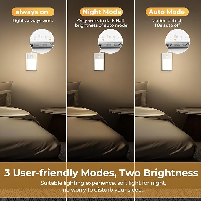 VST Motion Sensor Step Night Light, Rechargeable Battery Powered Stair Lights - Image 3