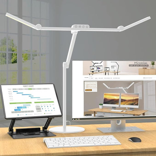 Micomlan Led Desk Lamp with Atmosphere Lighting, Rotatable Tall Architect Desk by Micomlan