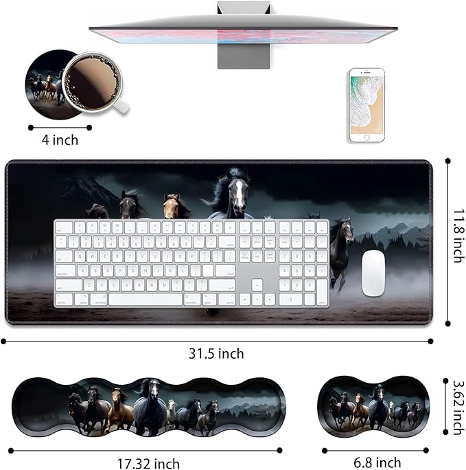4 in 1 Ergonomic Keyboard Wrist Rest & Mouse Pad Wrist Rest Set, Large XXL - Image 2