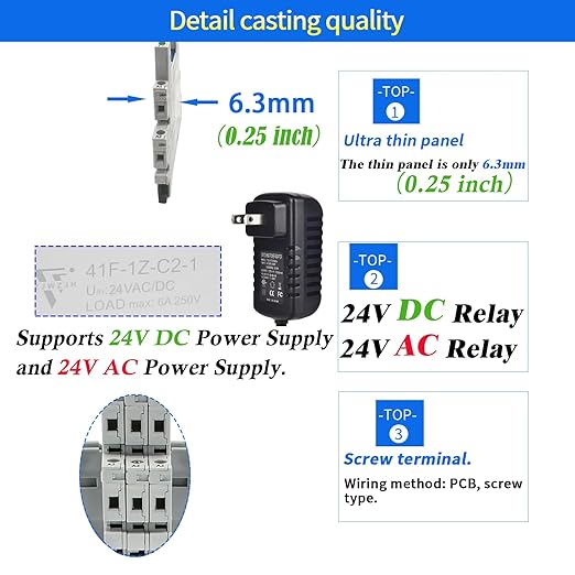 3 Pcs Miniature Power Relay 24V DC/24V AC HF41F/24-ZS 6Amp SPDT - Image 2