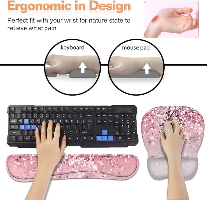 Ergonomic Mouse Pad Wrist Support and Keyboard Wrist Rest Set - Image 4