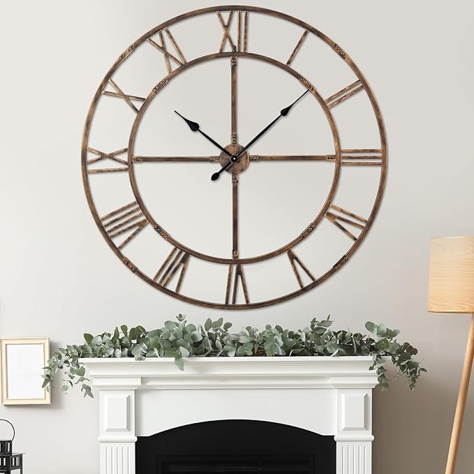 Ohweog Large Wall Clock for Living Room Decor – 48 Inch Silent Non-Ticking by WallClockDecor