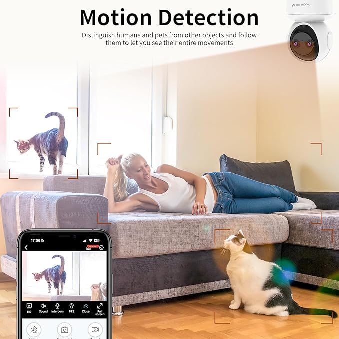 VSTARCAM Indoor Security Camera, 2K HD 360° PTZ Dog Pet Camera - Image 4