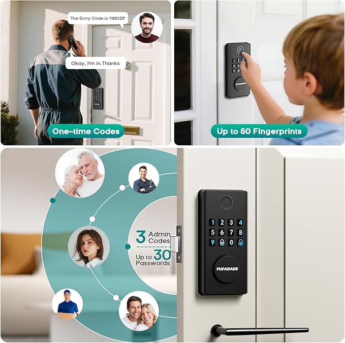 Keyless Entry Door Lock Deadbolt, Upgraded Electronic Deadbolt Smart Lock - Image 6