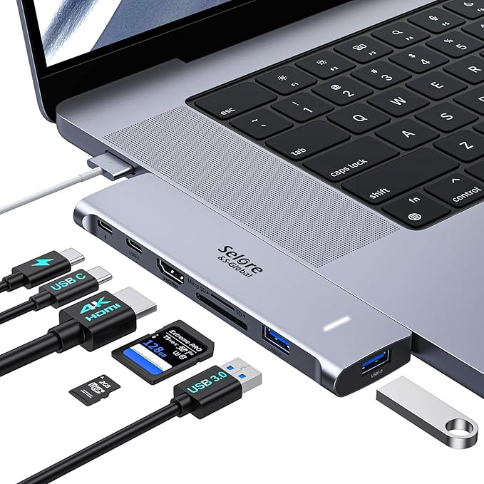USB C Adapter HDMI Hub for MacBook Pro/Air M1 M2 M3 2024 2023 13" 15" 16" by SeloreS-Global