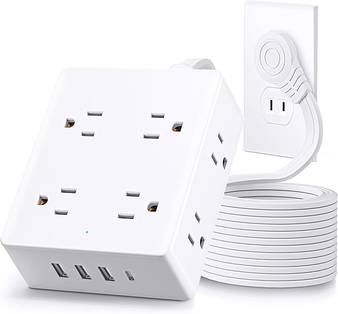 2 Prong Flat Plug Power Strip, Olcorife 2 Prong to 3 Prong Outlet Adapter by olcorife
