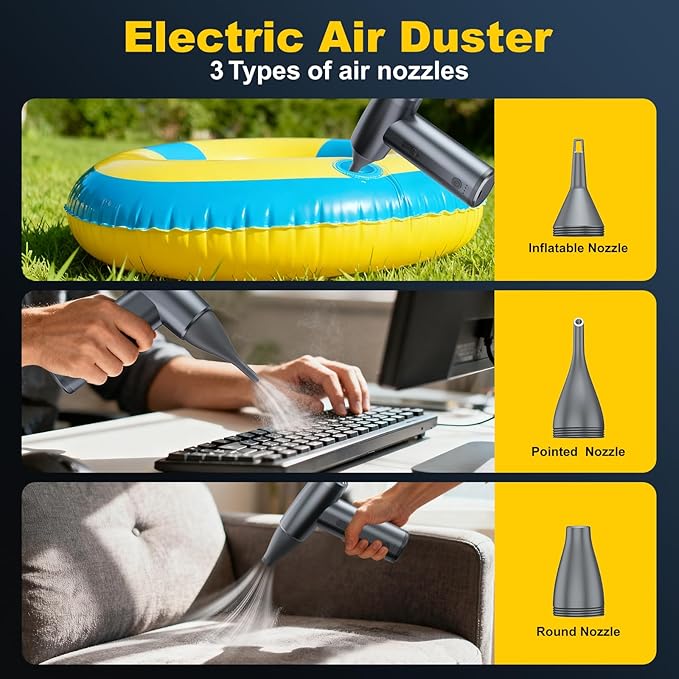Metal Electric Compressed Air Duster, 300000RPM Brushless Motor - Image 4