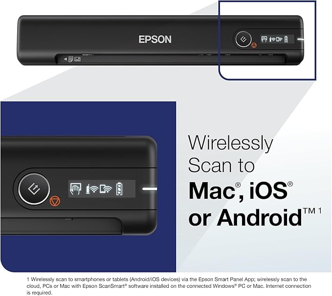 Epson Workforce ES-60W Wireless Portable Sheet-fed Document Scanner - Image 4