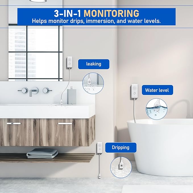 BSEED WiFi Water Leak Detector 5 Pack, Smart Water Sensor - Image 3