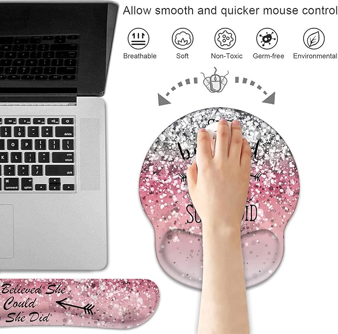 Keyboard Wrist Rest and Mouse Pad Wrist Support Set - Image 2