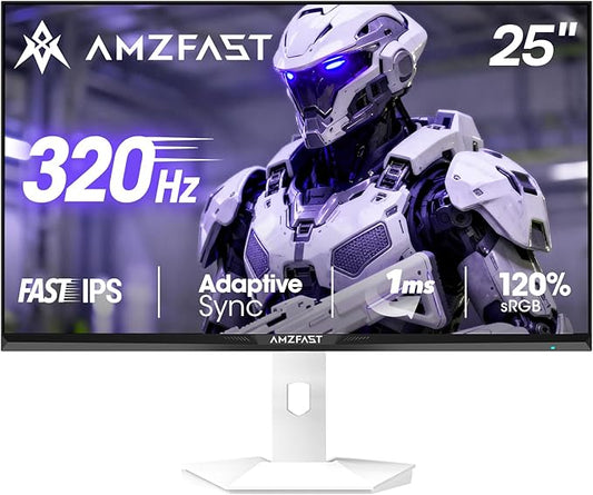 Amzfast 25 Inch White Gaming Monitor 320Hz/300Hz/240Hz, FHD 1080P 1ms Fast IPS by Amzfast