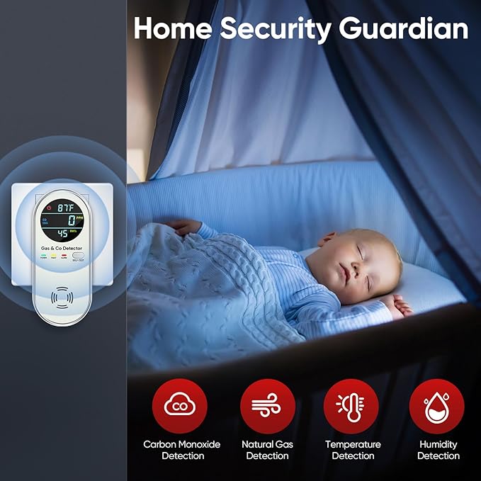 NICGOL 4-in-1 Upgraded Natural Gas Detector & Carbon Monoxide Detectors - Image 6