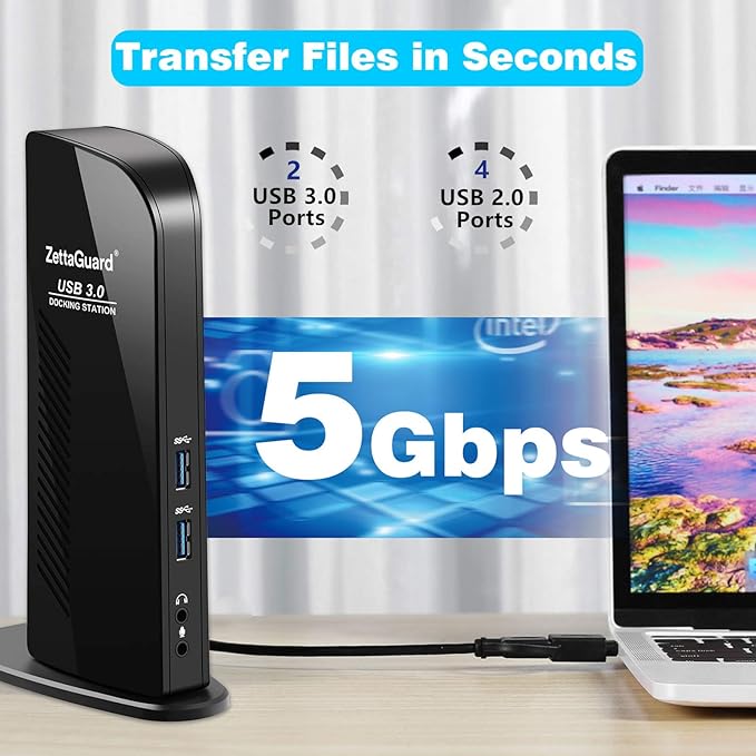 ZettaGuard USB 3.0 and USB-C Universal Laptop Docking Station - Image 4