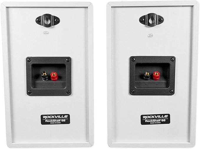 Rockville 2 RockShelf 68W 400w White 6.5" Home Theater Bookshelf Speakers/8 Ohm - Image 3