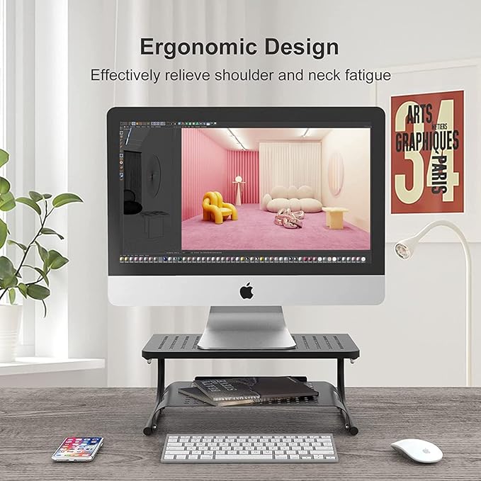 suptek Double-Deck Desk Monitor Stand Riser - Image 3