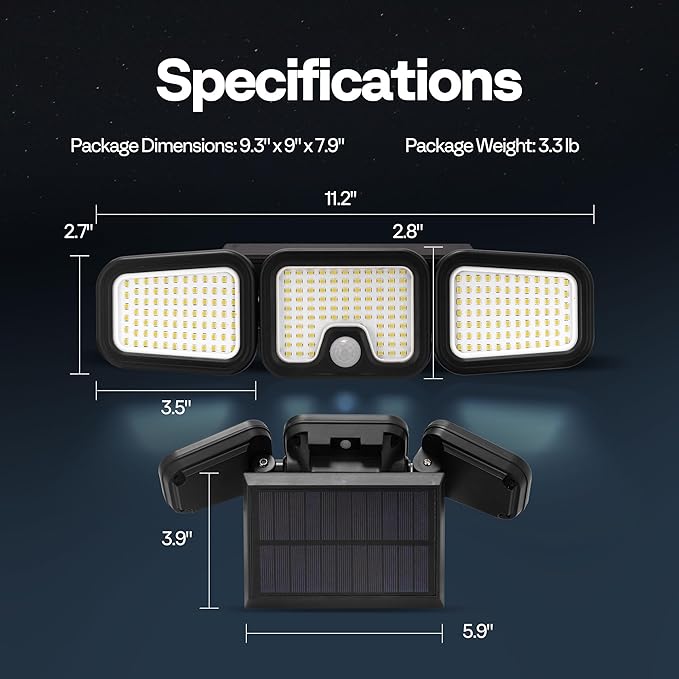 VIVOHOME Solar Flood Lights Outdoor, 256 LED 2500LM Motion Sensor Lights - Image 9