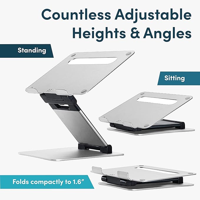 Laptop Stand for Desk, Ergonomic Sit to Stand Laptop Holder Convertor, - Image 3