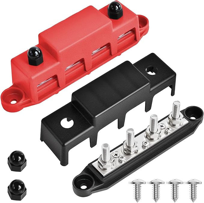 Bolipoeq Bus Bar 250A 12V Power Distribution Block 4 x 3/8" Studs by Unknown