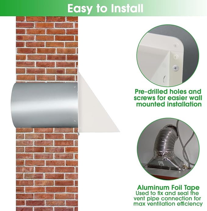 JYINCPED 10 Inch Hooded Wall Vent - Image 6