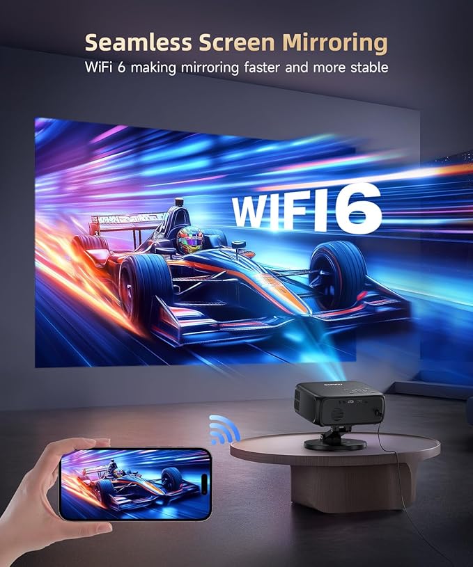 Smart Projector with WiFi and Bluetooth, SOPYOU Portable Outdoor Projector 4K - Image 7