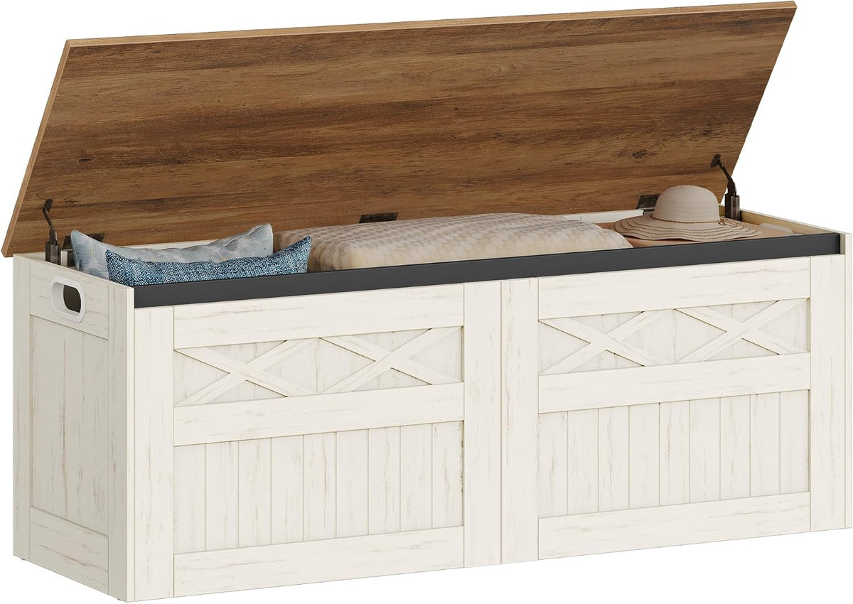 hzuaneri 47" farmhouse storage chest and bench |, main product view