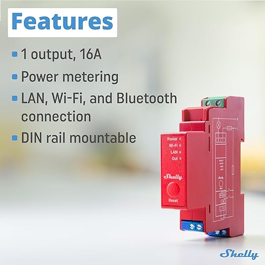 Shelly Pro 1PM | Wi-Fi & LAN, 1-Channel Smart Relay Switch - Image 2