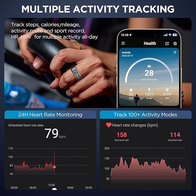 Smart Ring Health Tracker with Display Screen, Sleep Tracker with Heart Rate - Image 5
