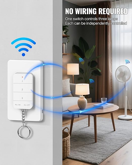Remote Control Outlet, WILAWELS Wireless Light Switch - Image 2