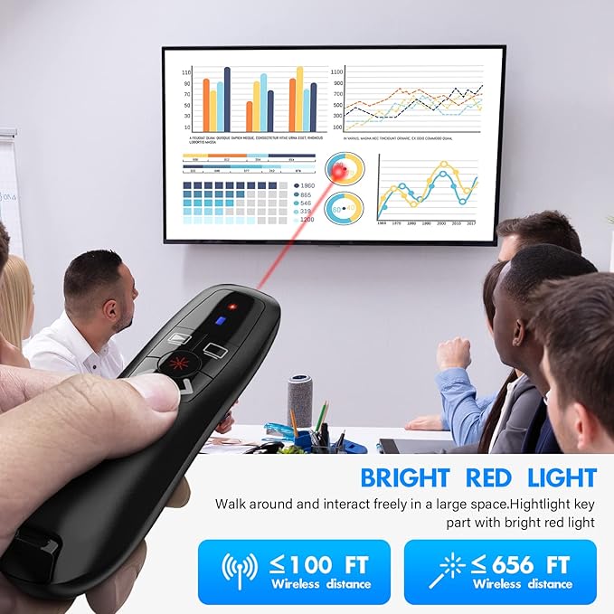 NinjaABXY Presentation Clicker Wireless Presenter Remote Clicker - Image 3