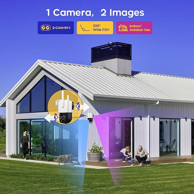xmartO [2-in-1 CAMs 8-View WiFi 6 Mesh PTZ Security Camera System Outdoor - Image 4