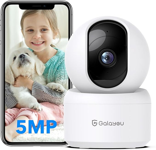 GALAYOU 5MP Security Camera Indoor-360 Degree 2.4G WiFi Cameras by GALAYOU