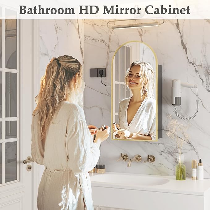 Gold Bathroom Medicine Cabinet - Image 8