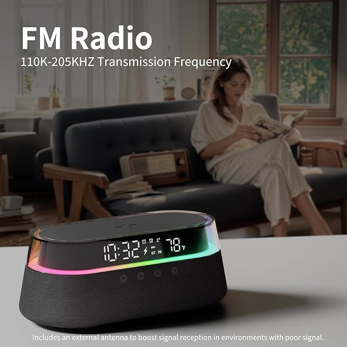 KUANGXIANG 6-in-1 Bluetooth Speaker Alarm Clock - Image 5