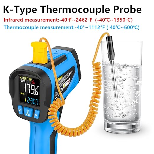 TEMIRUP Infrared Thermometer Temperature Gun -40℉ to 2462℉, 30:1 High Temp - Image 2